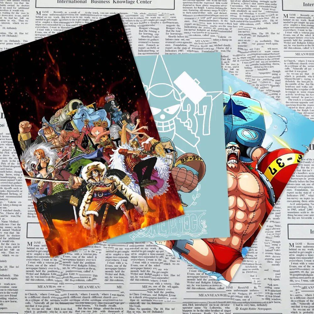 One Piece anime wall poster on the newsprint - One Piece