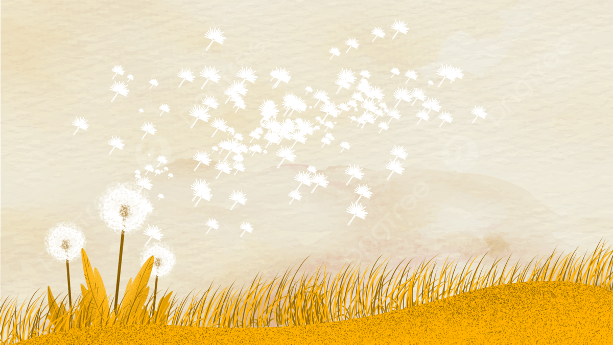 Digital art of a field of dandelions blowing in the wind - Dandelions