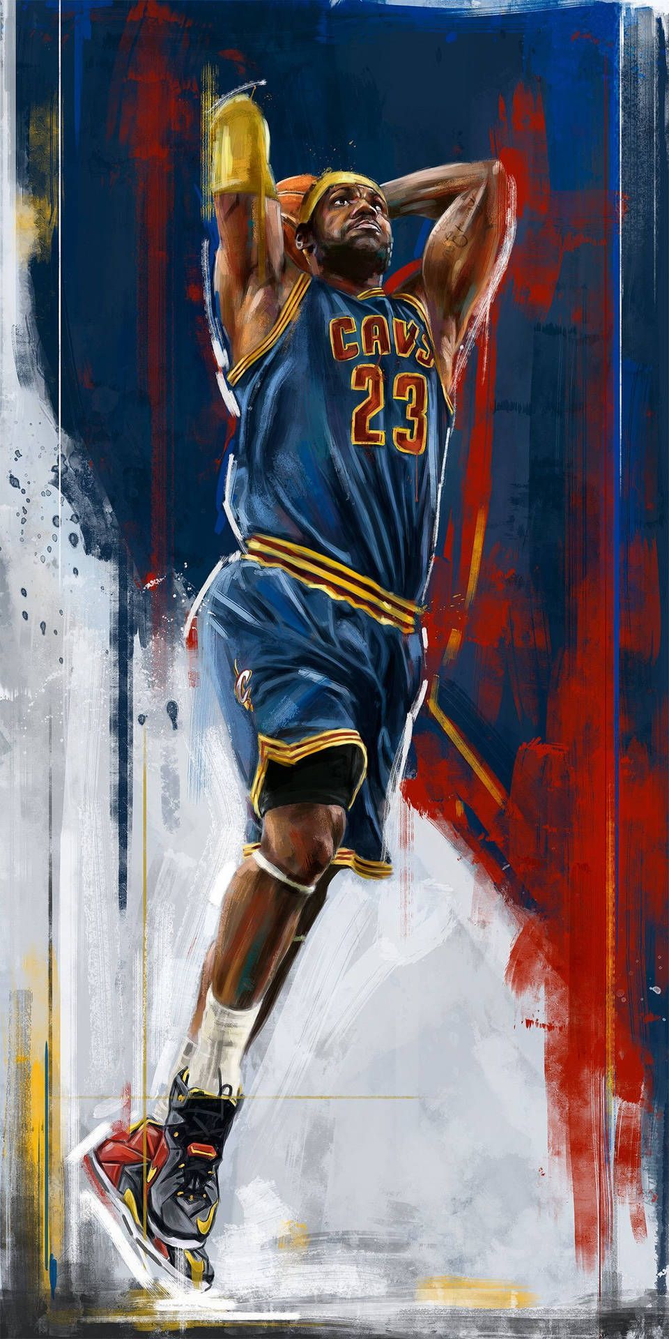 IPhone 6 wallpaper for Lebron James fans. Download this free iPhone 6 wallpaper with the picture of Lebron James from the Cleveland Cavaliers. - Lebron James