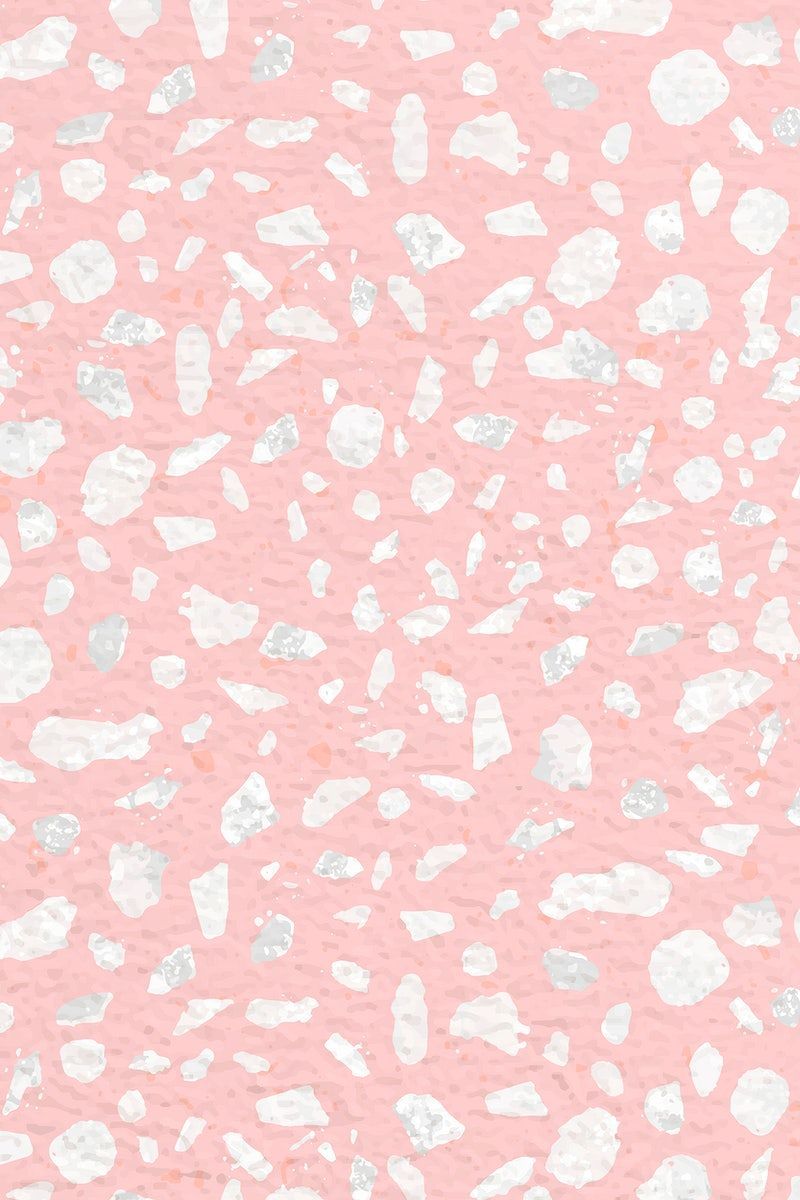 A pattern of white spots on a pink background - Terrazzo