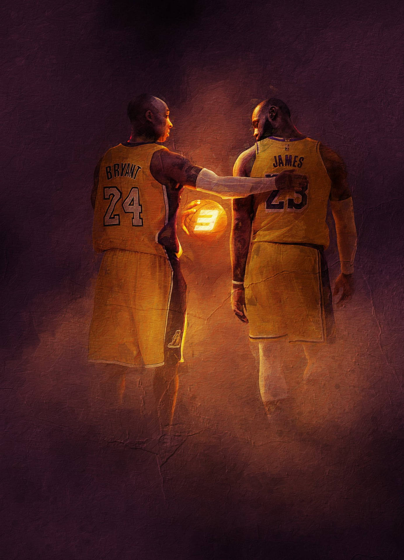 Download Lebron James With Kobe Bryant Wallpaper