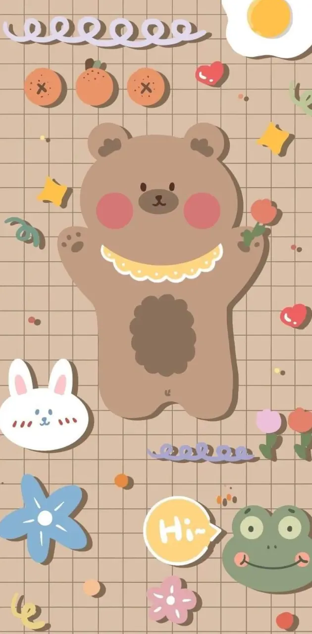 brown bear kawaii wallpaper