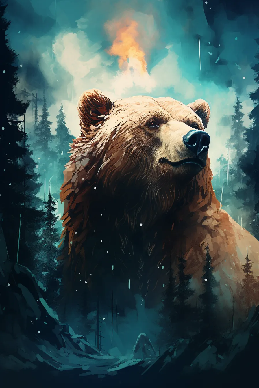 bear aesthetic illustration