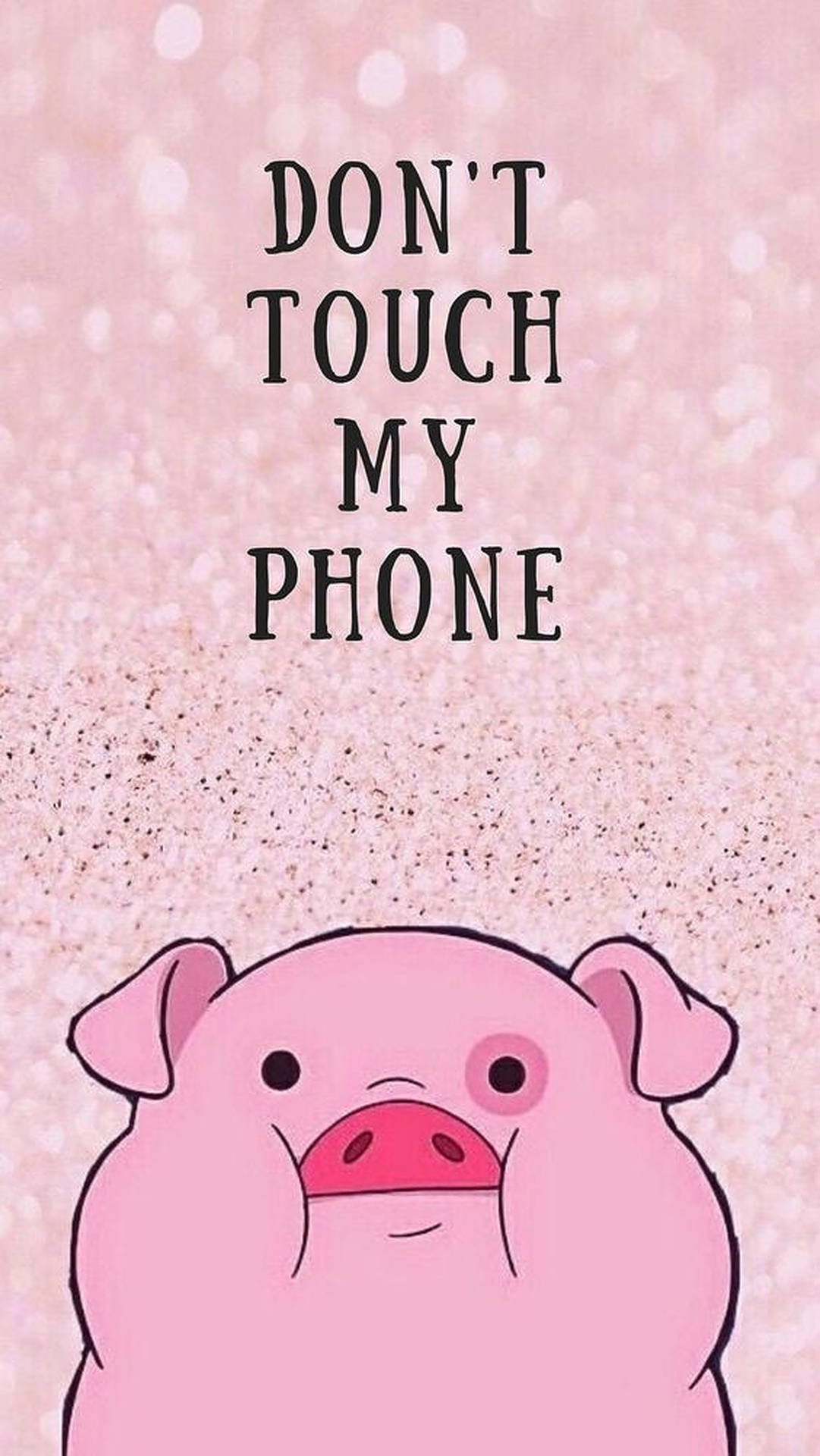 Download Cute Pig Don't Touch My Phone Wallpaper