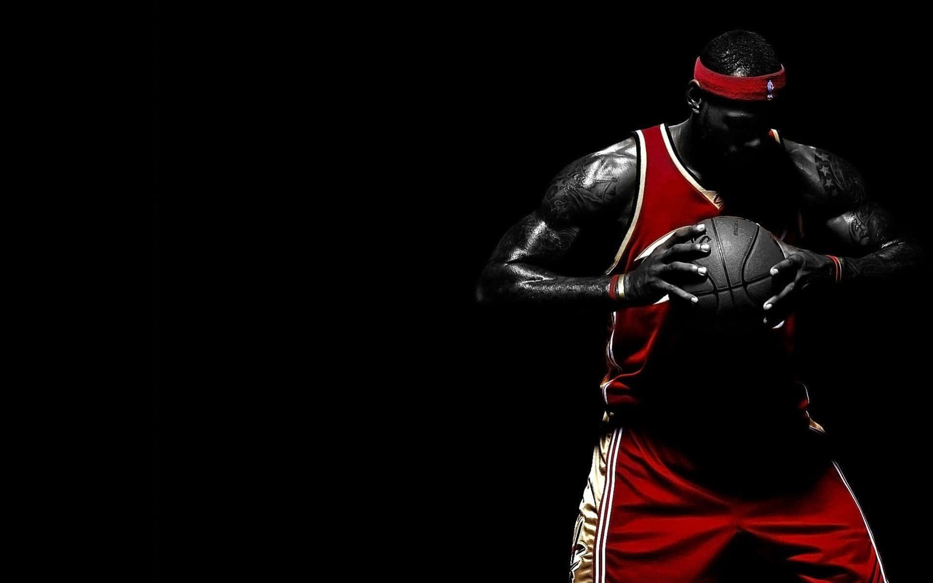 Download Basketball Athlete Lebron James Dark Aesthetic Wallpaper