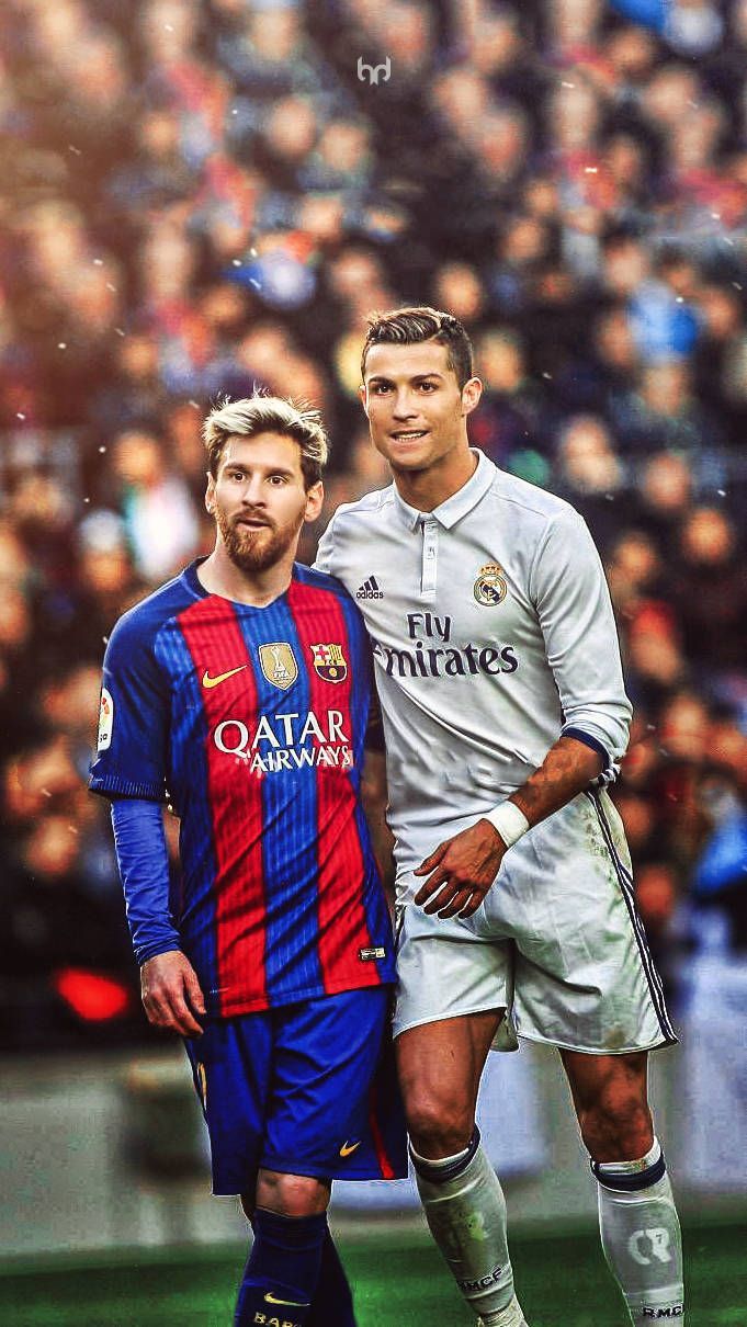 Download Two of the greatest soccer players of all time: Messi and Ronaldo Wallpaper - Messi