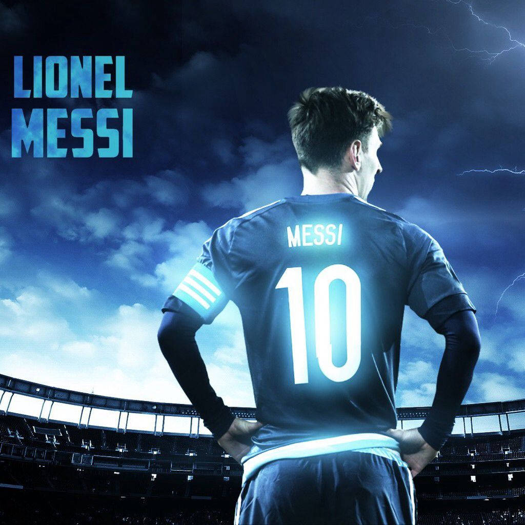 Download Cool Soccer Messi Blue Aesthetic Wallpaper