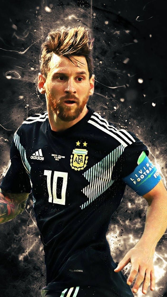 Download Messi Argentina Aesthetic White Wallpaper