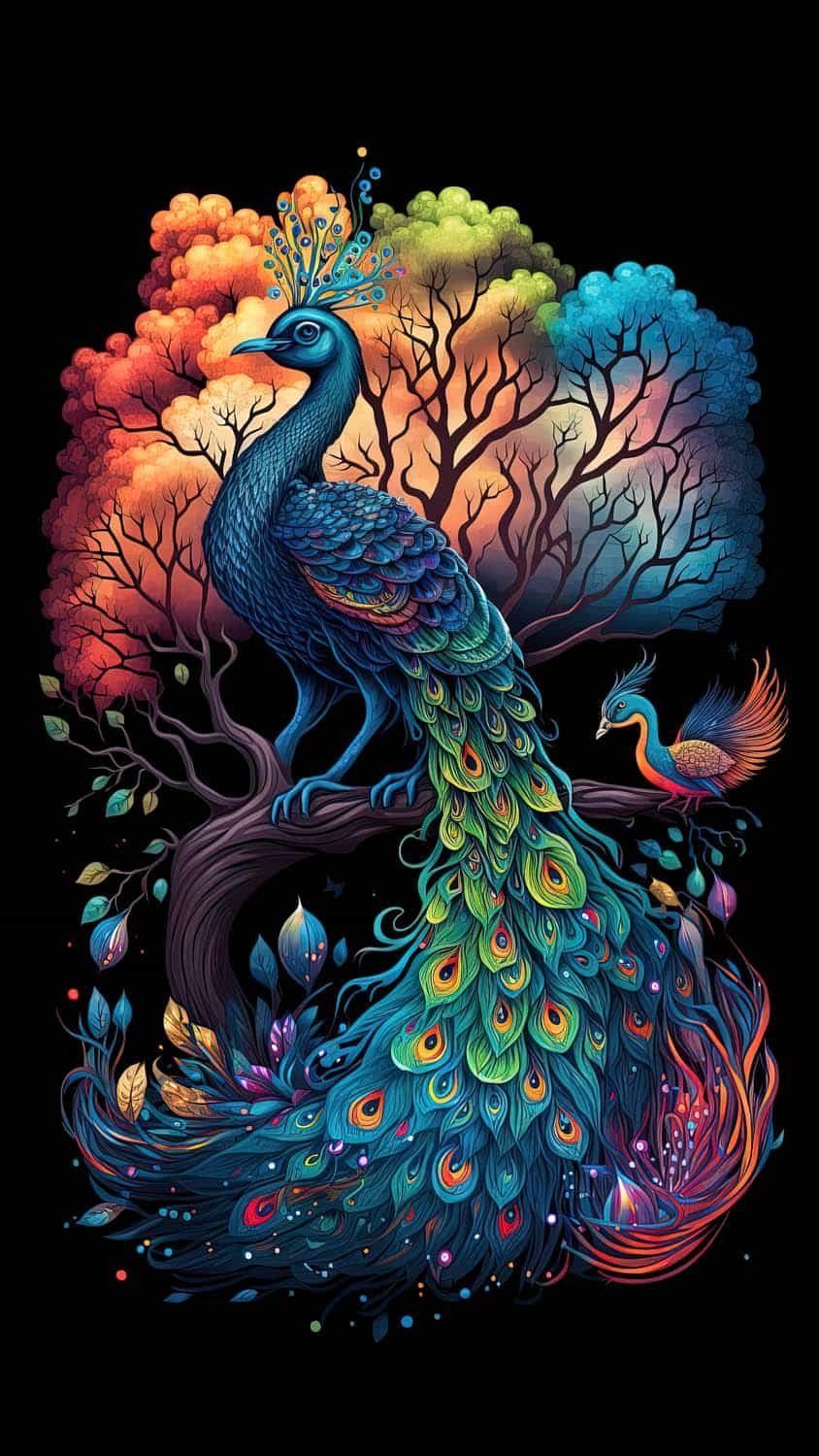 Aesthetic Peacock Art Wallpaper Download