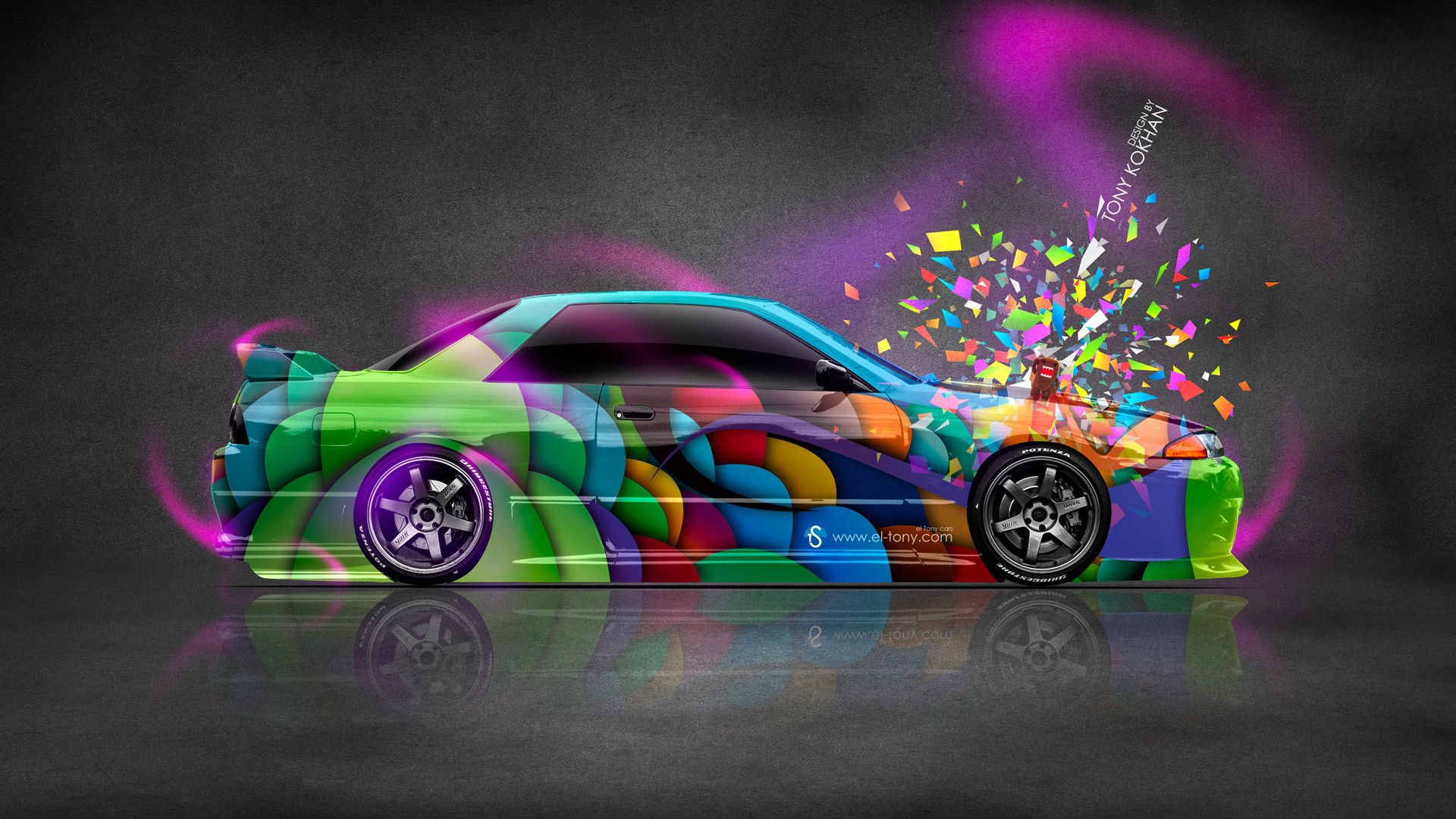 A colorful abstract car wallpaper - JDM