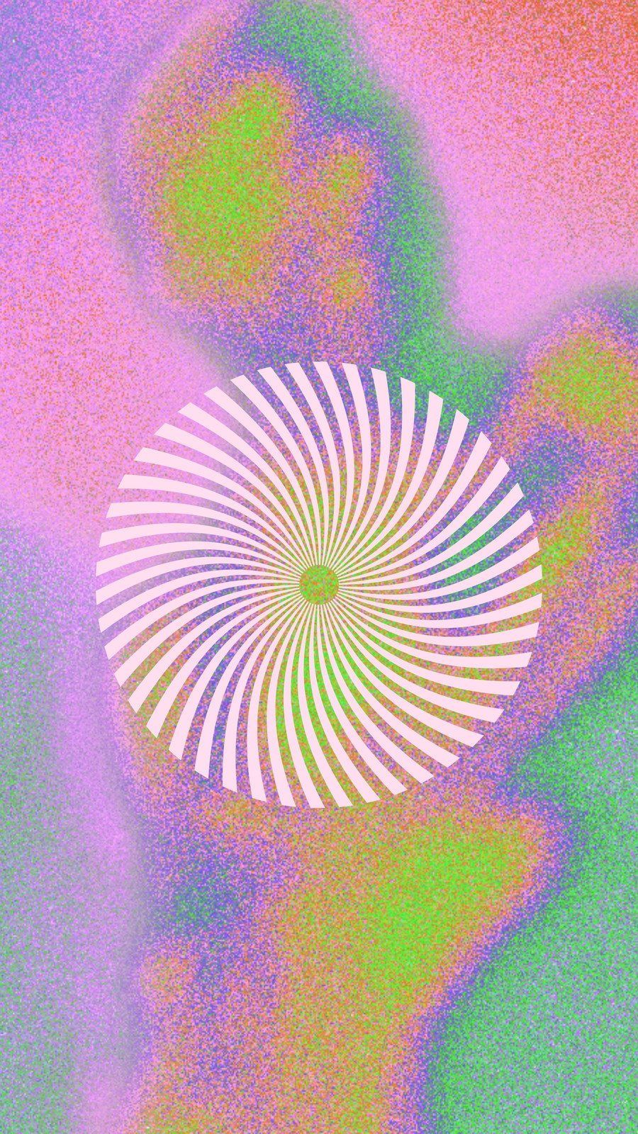A pink, green, and purple spiral image - Psychedelic