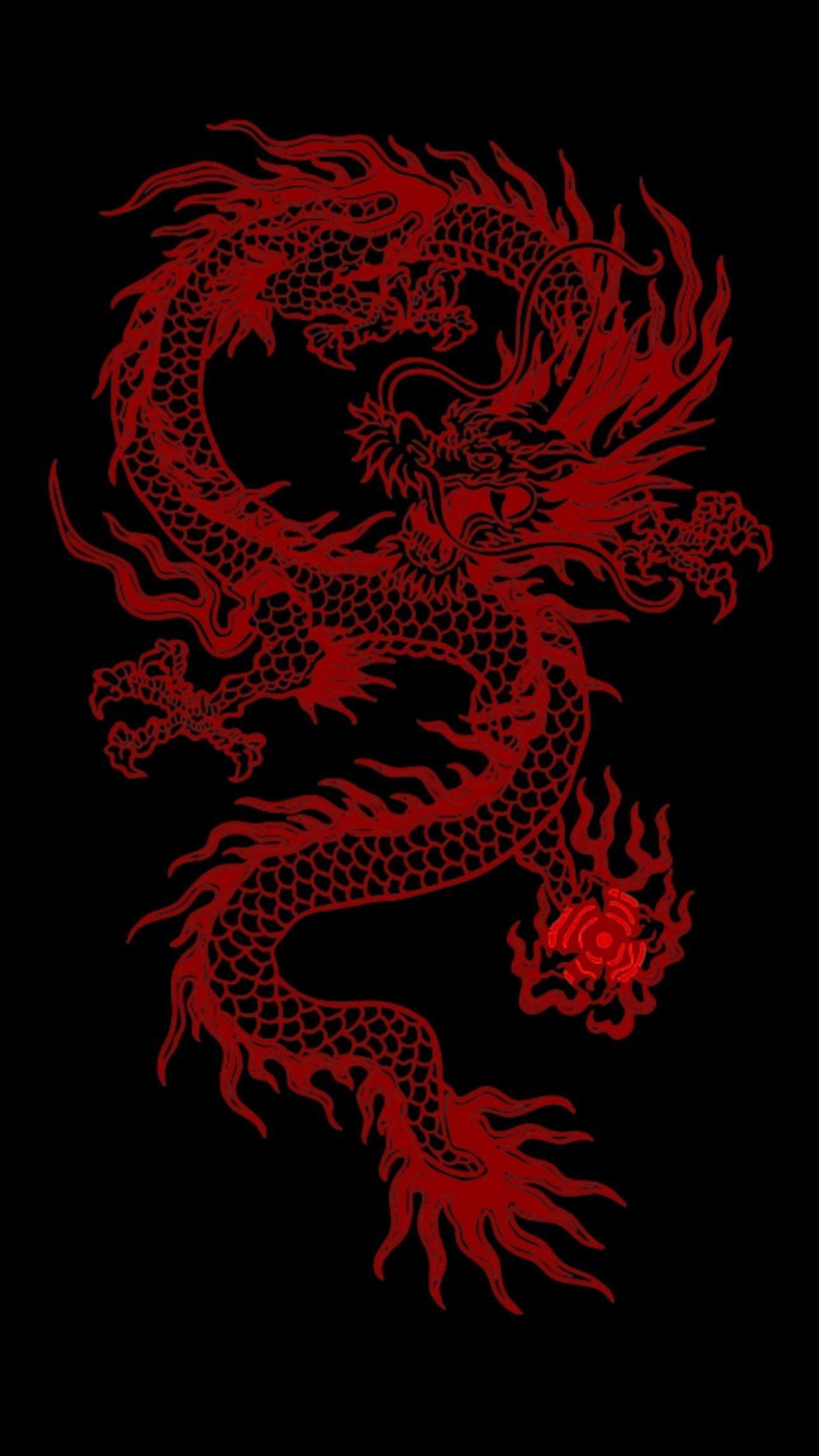 Red dragon wallpaper for your phone - Chinese