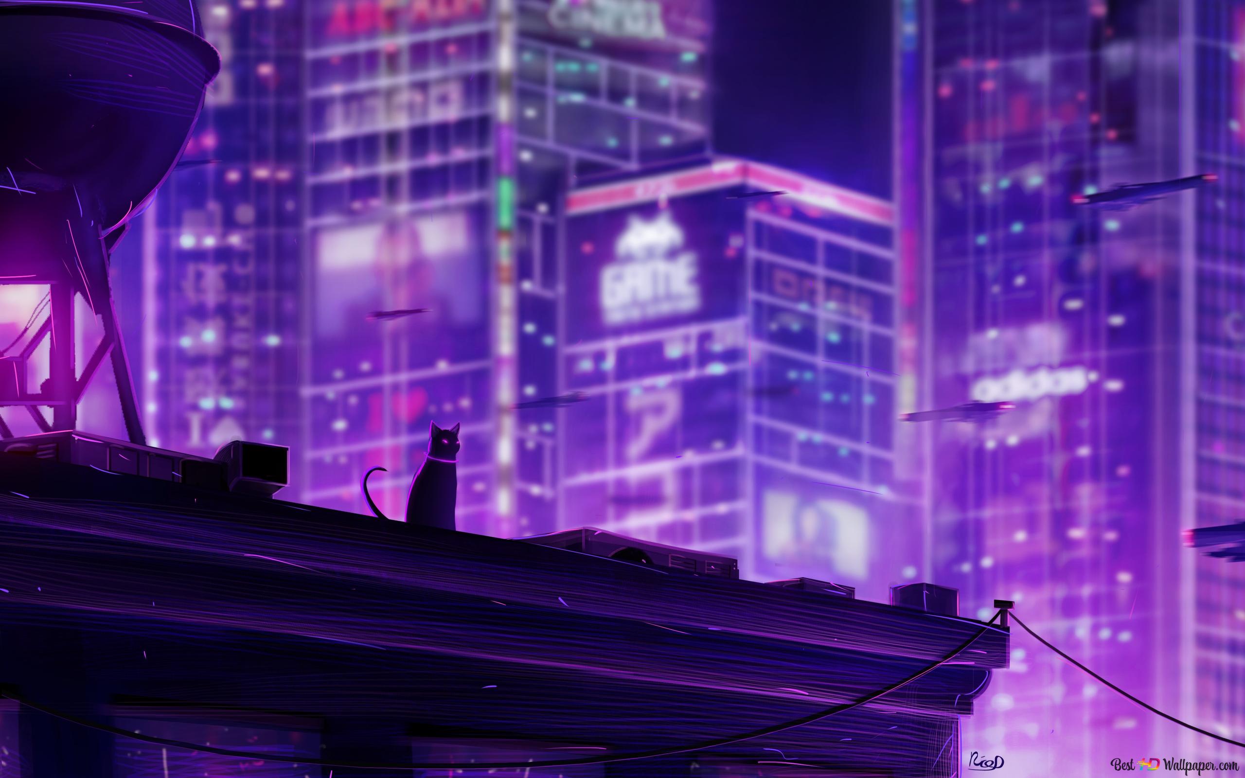 Neo Tokyo 4K wallpaper download