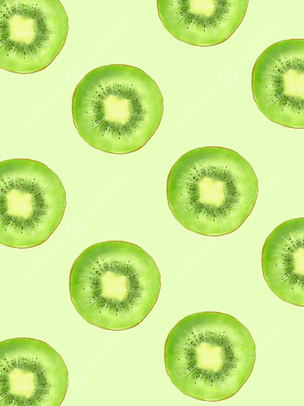 Original Hand Painted Background Of Summer Green Fresh Kiwi Fruit Milk Tea Shop Wallpaper Image For Free Download. - Kiwi