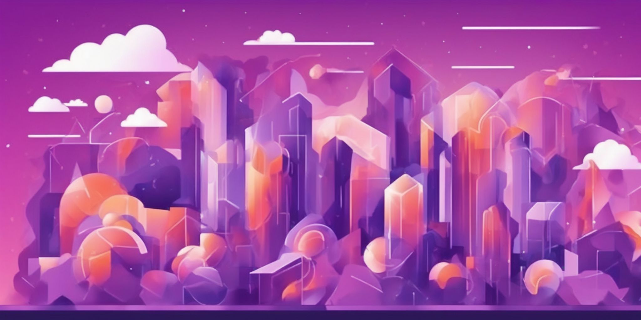 purple and pink blurry low poly skyline