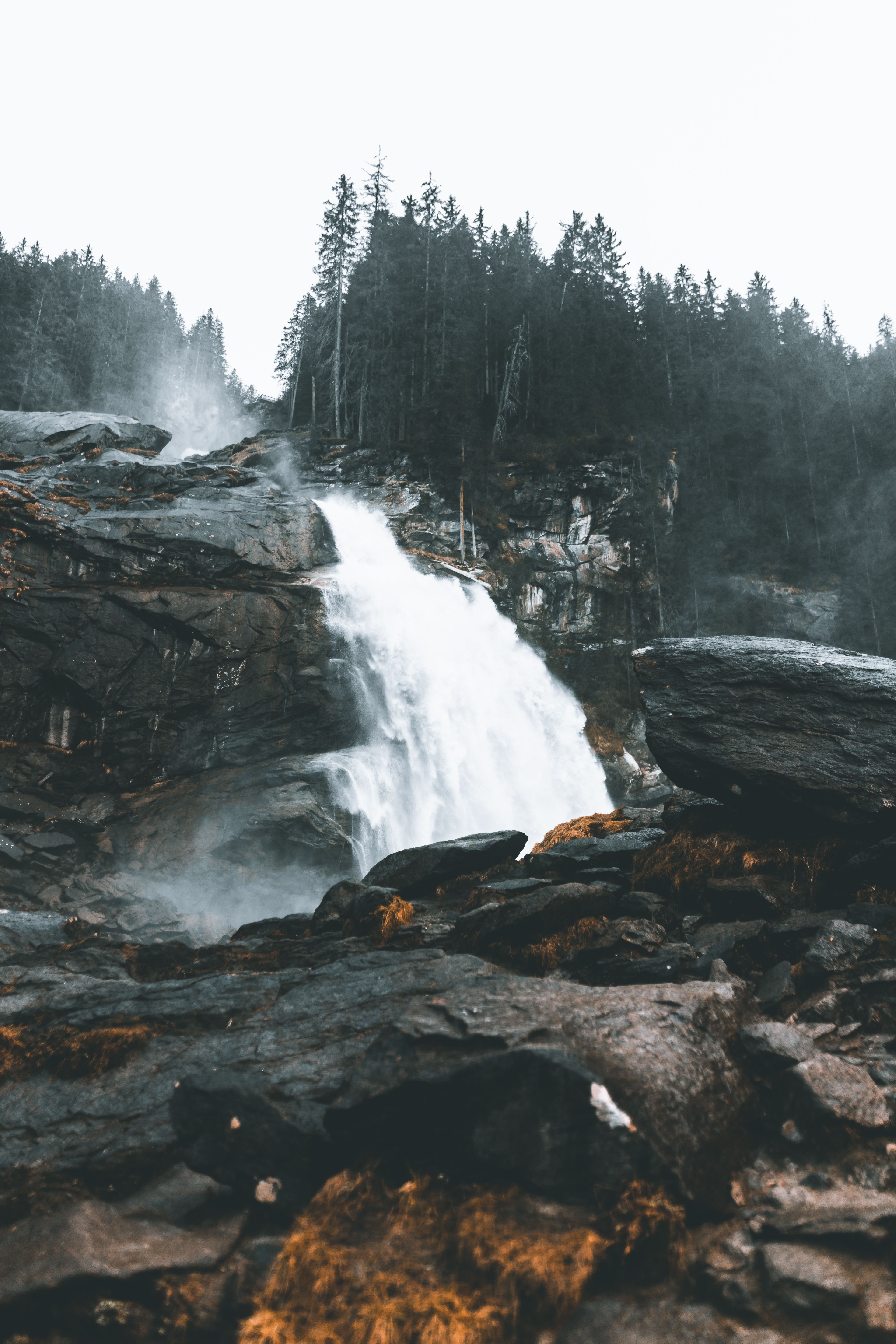 Waterfall in rocks. Life of Pix