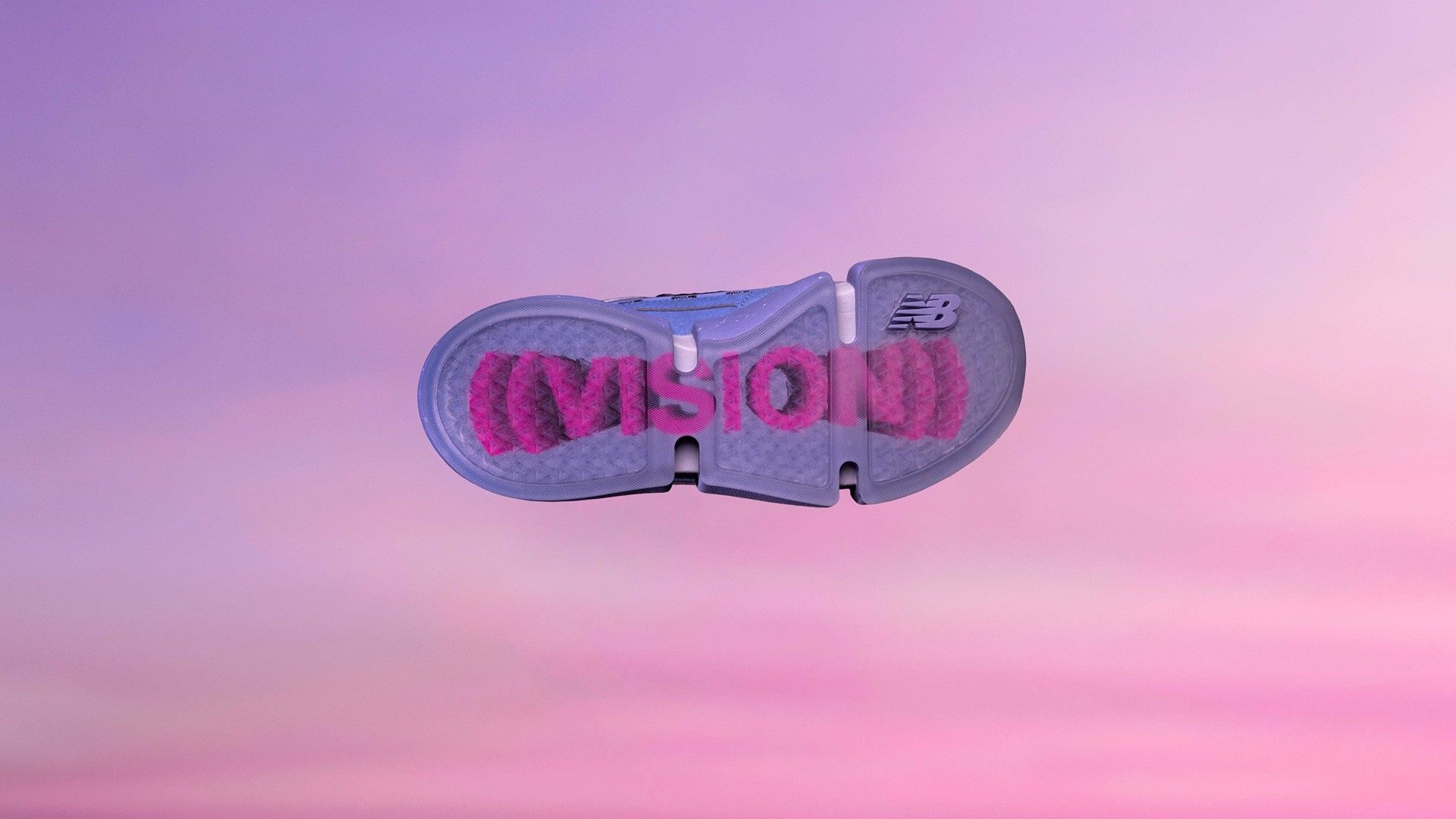 The bottom of a shoe with the word vision on it - New Balance