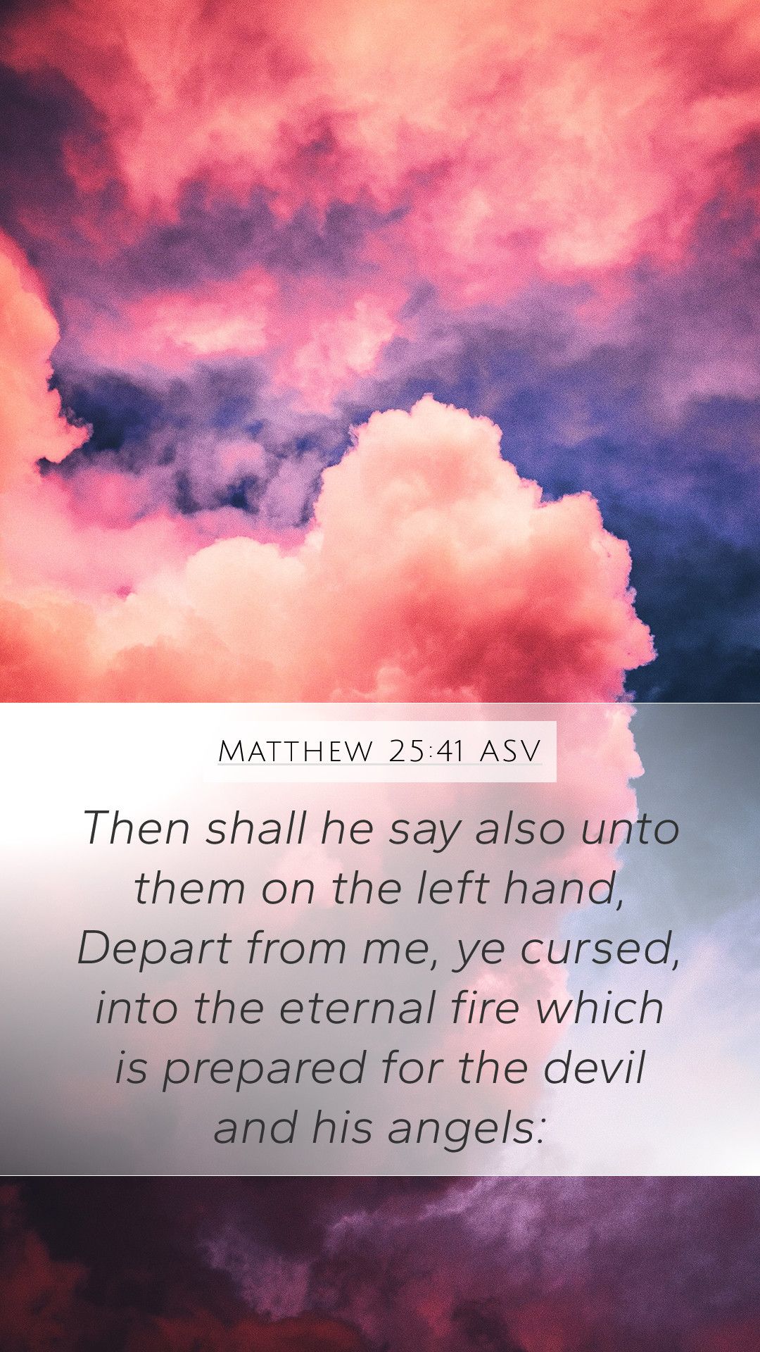 Matthew 25:41 ASV Mobile Phone Wallpaper shall he say also unto them on the left