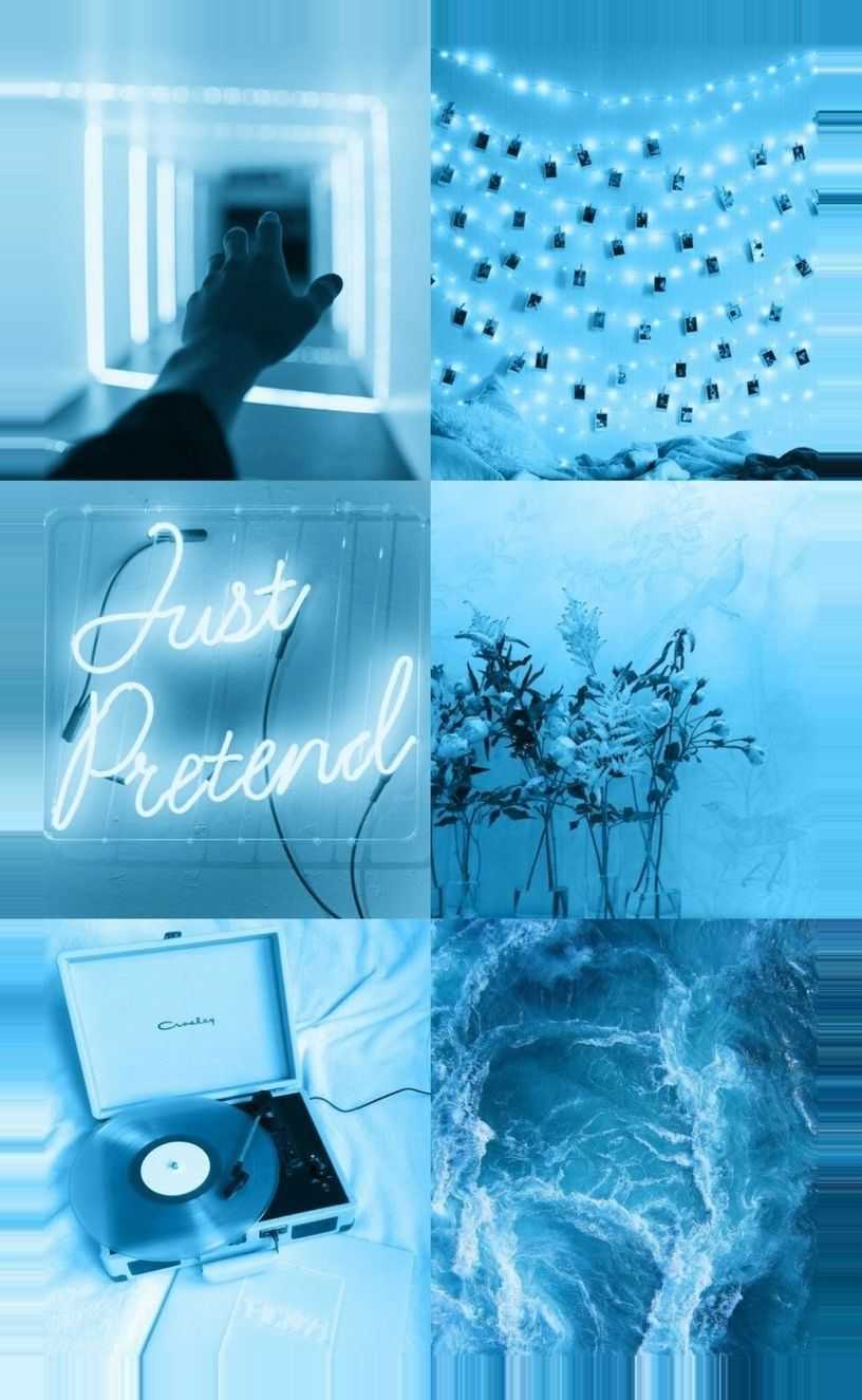 Aesthetic blue wallpaper phone background for phone and desktop. - Pastel blue