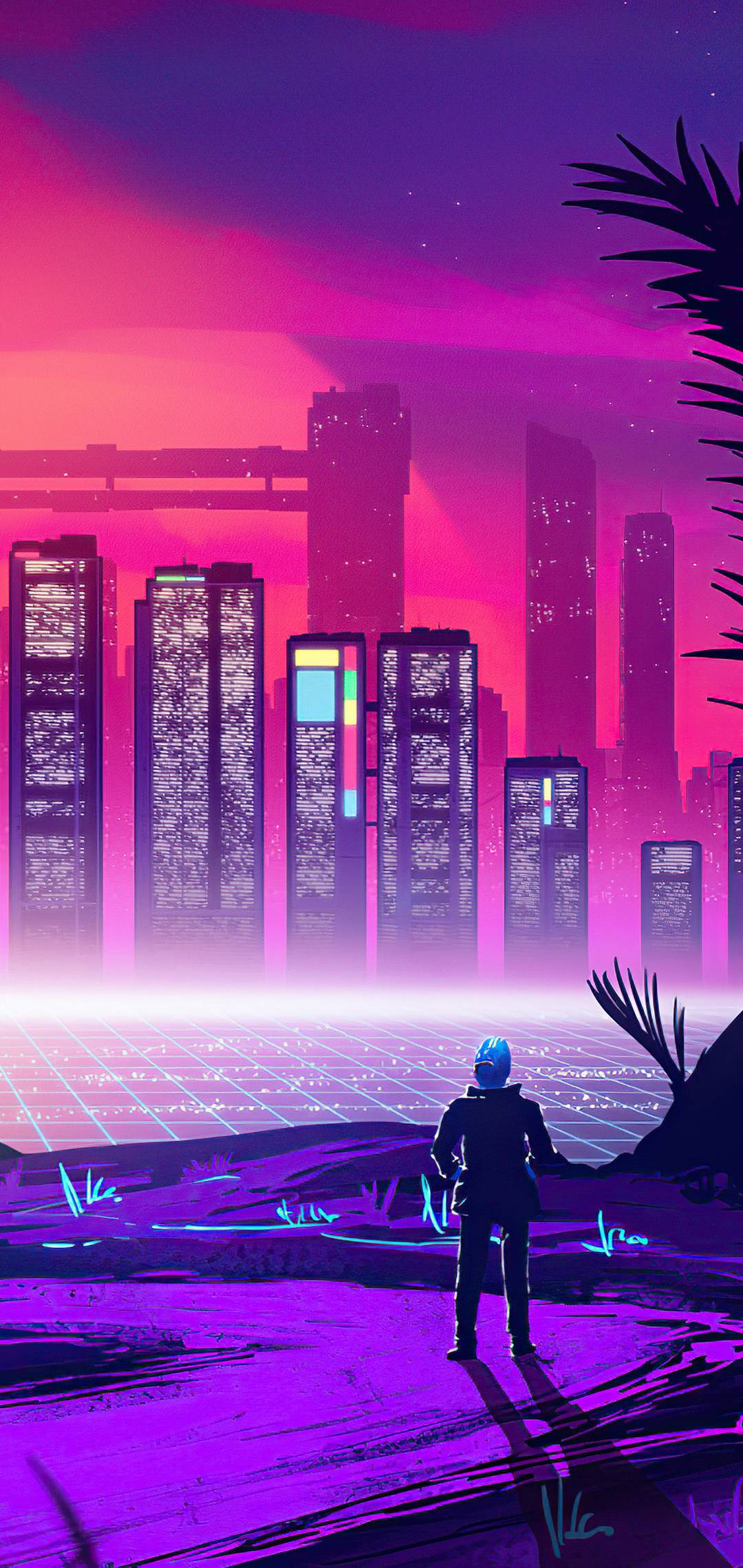 Aesthetic cyberpunk wallpaper for mobiles and tablets - Music