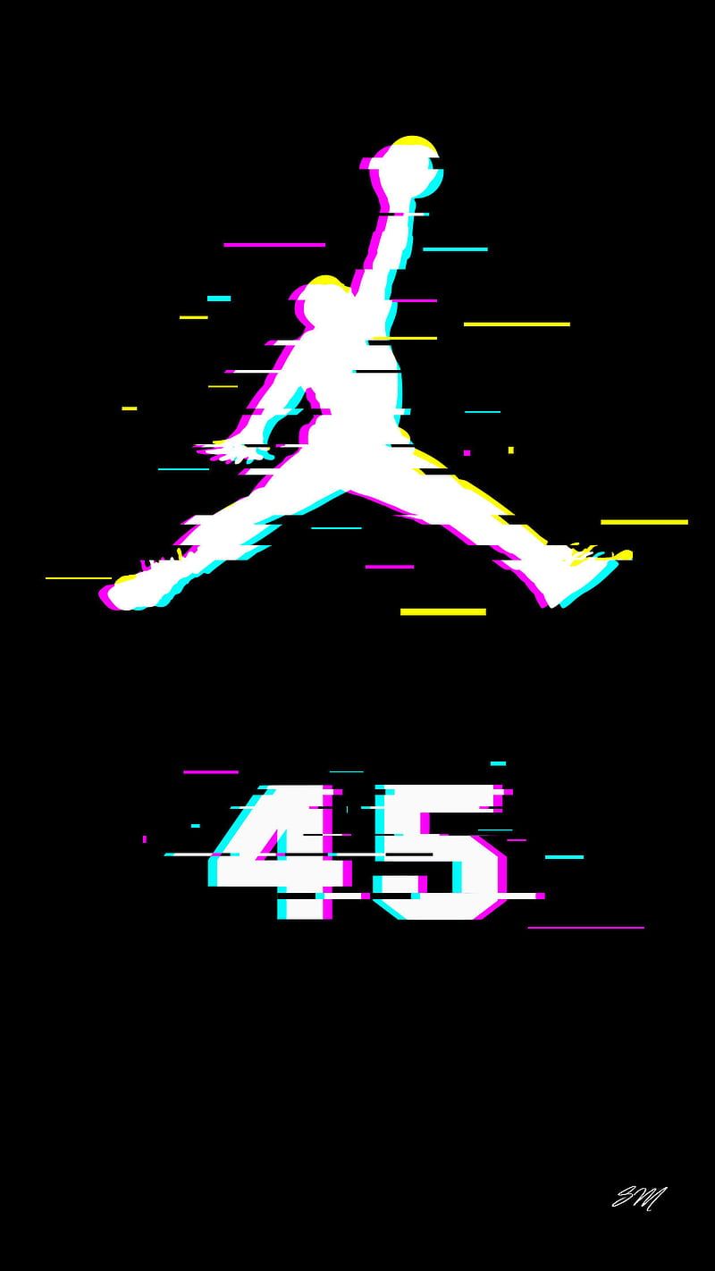 Michael Jordan, black, edm, glitch, metal, nba, us, HD phone wallpaper
