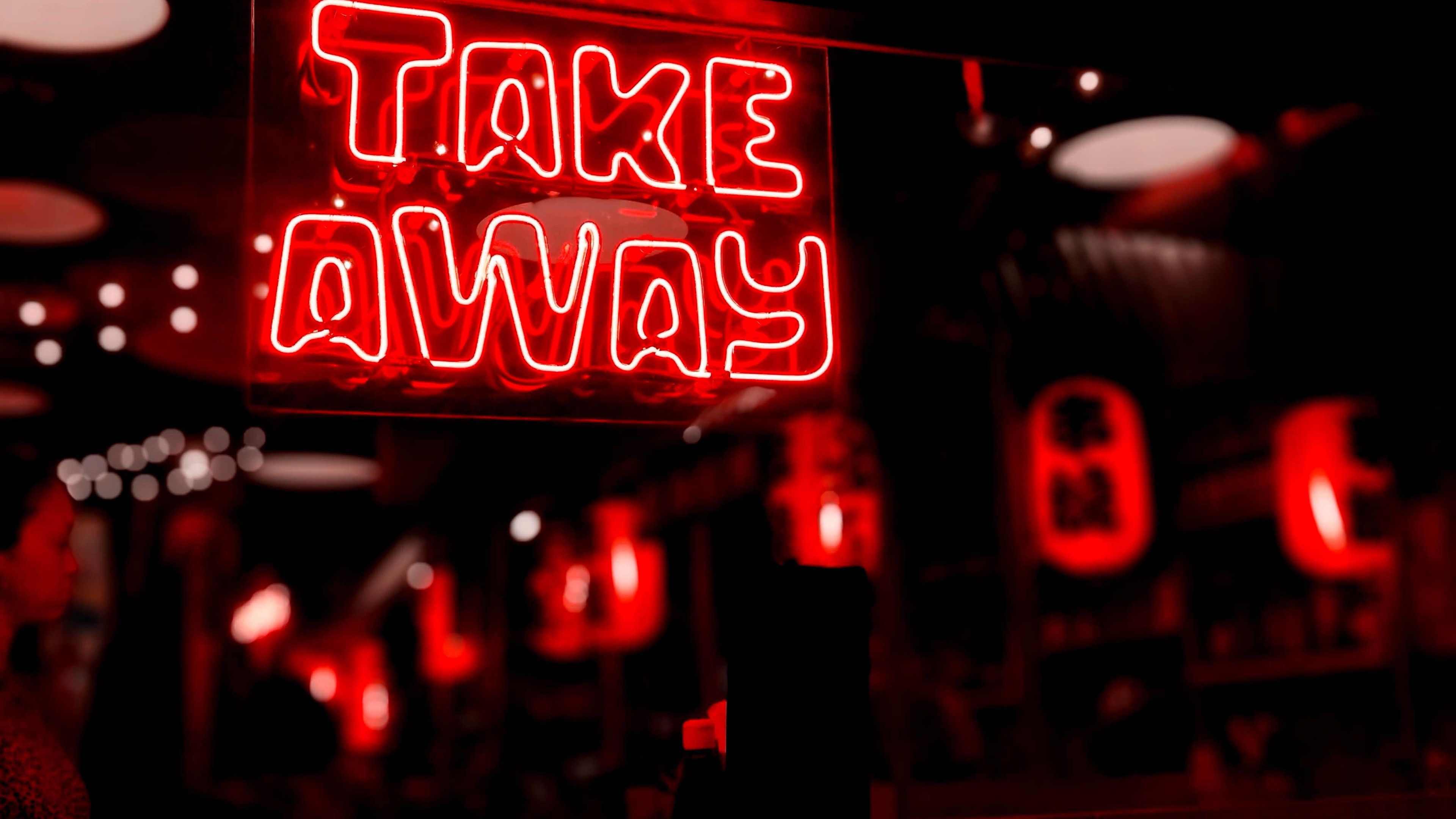wallpaper neon, text, sign, red, glow HD : Widescreen : High Definition