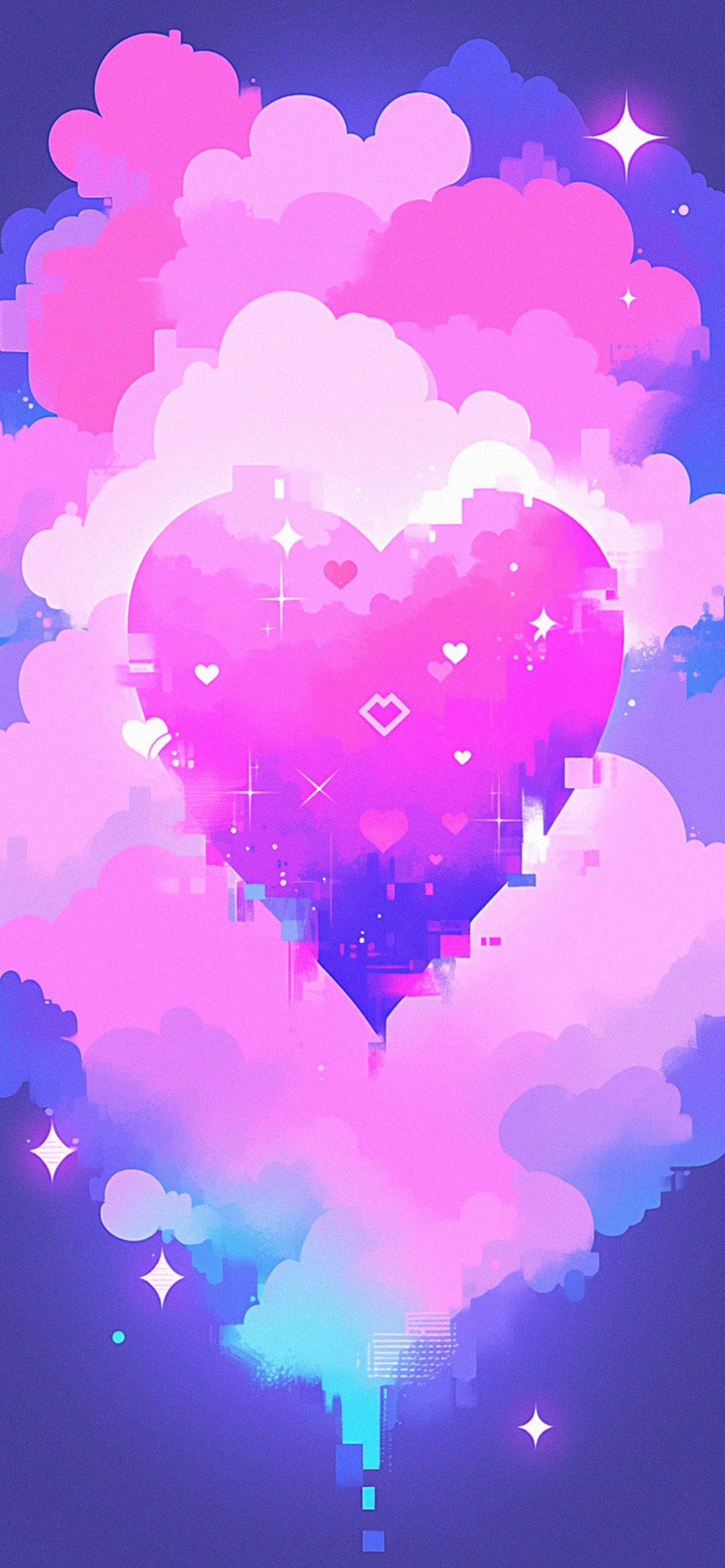 Pixel Heart Purple Wallpaper Heart Wallpaper Aesthetic