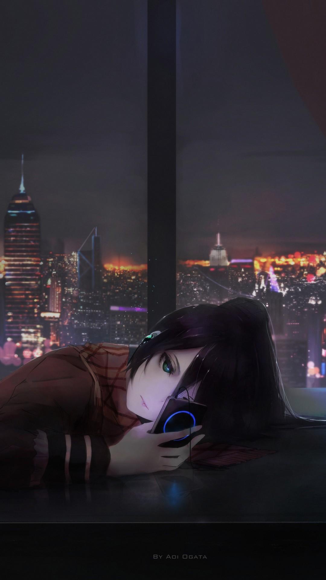 Sad Anime Girl Aesthetic Wallpaper