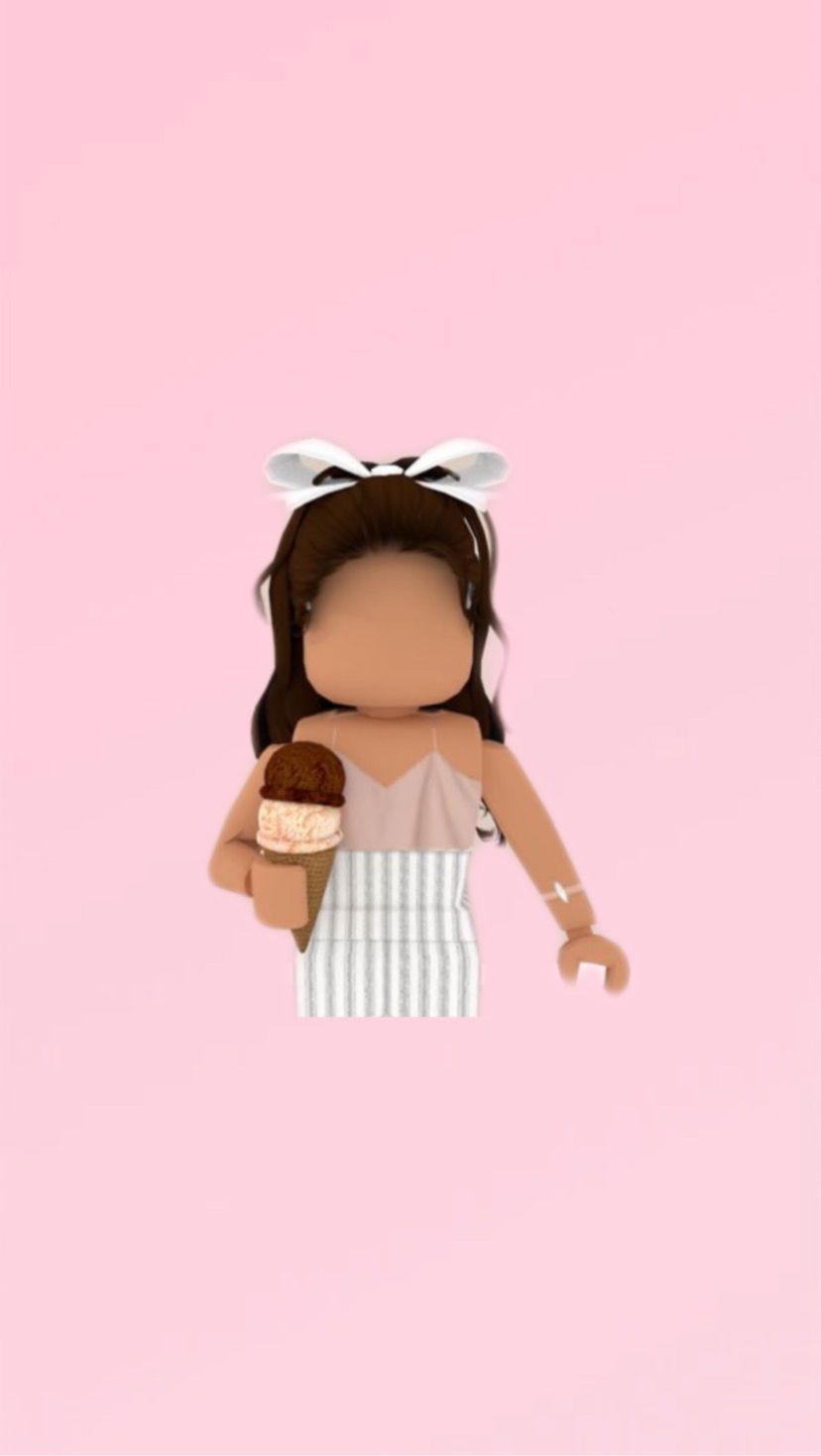 Roblox wallpaper of a girl with ice cream - Roblox