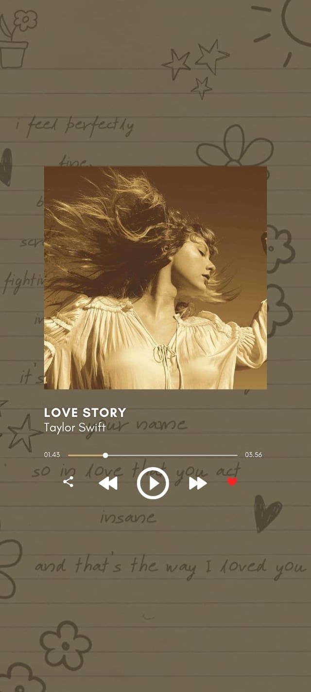 A music player with Taylor Swift's album Love Story playing. - Taylor Swift