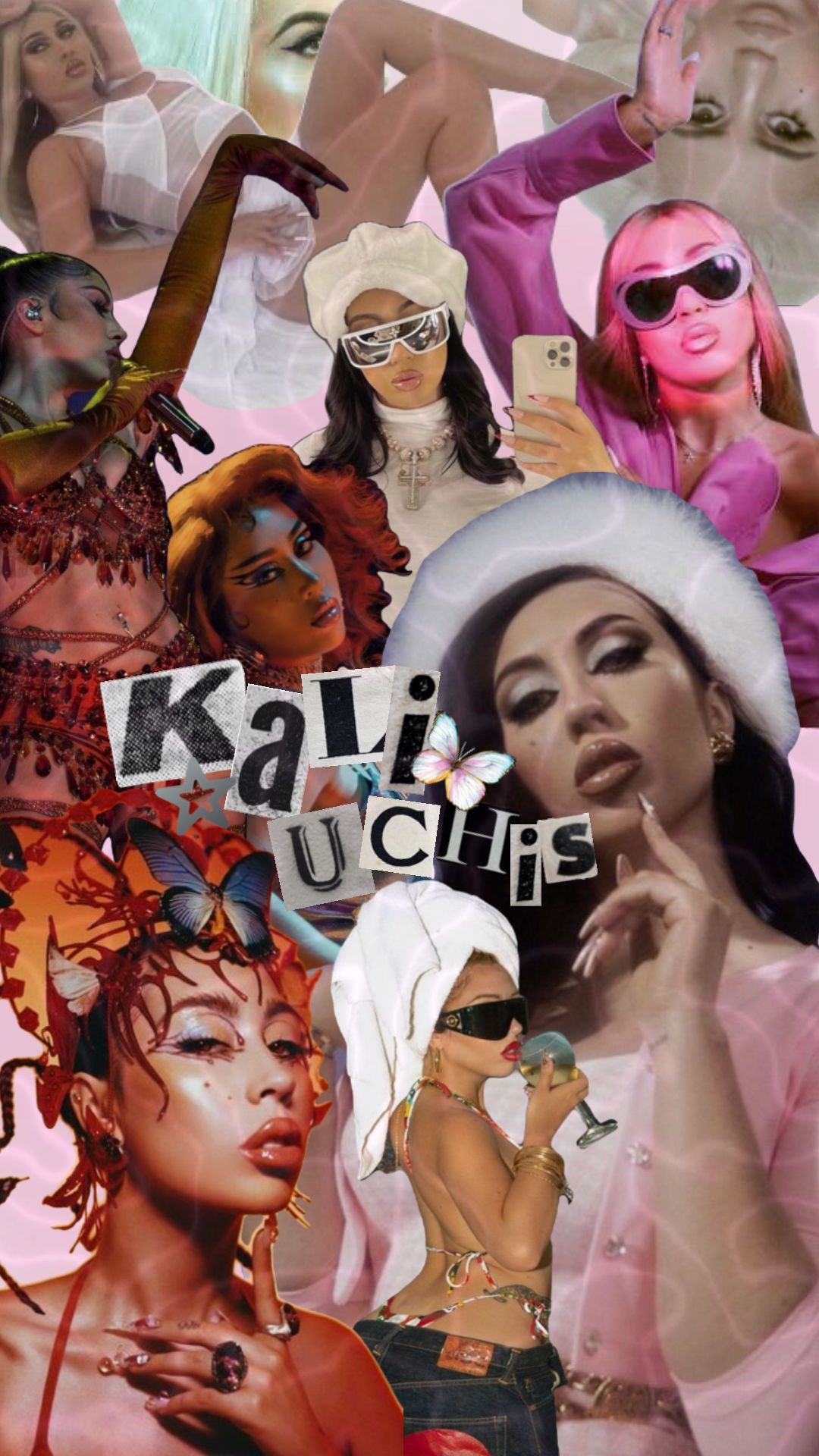 A collage of Kali Uchis music videos and photos - Kali Uchis