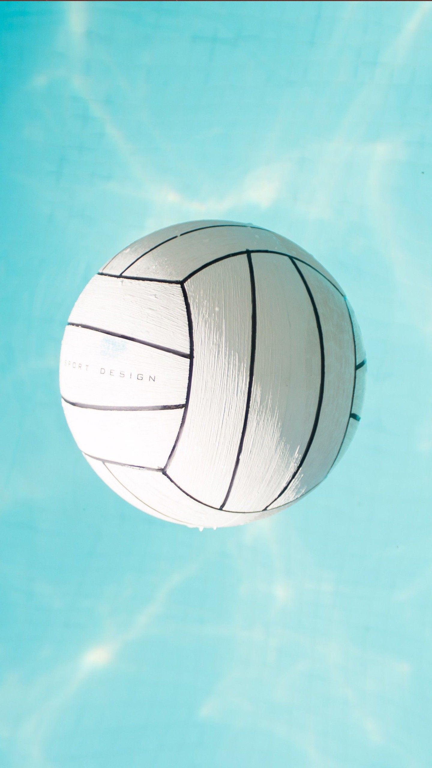 White Volleyball In Blue Background 4K 5K HD Volleyball Wallpaper