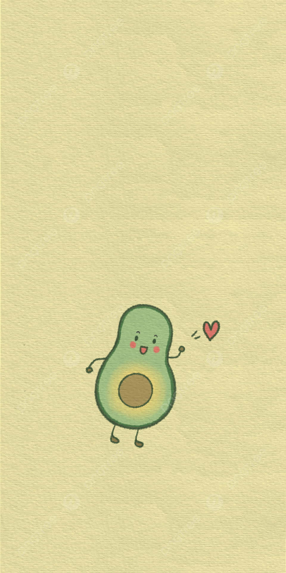 IPhone wallpaper with a cute avocado - Avocado
