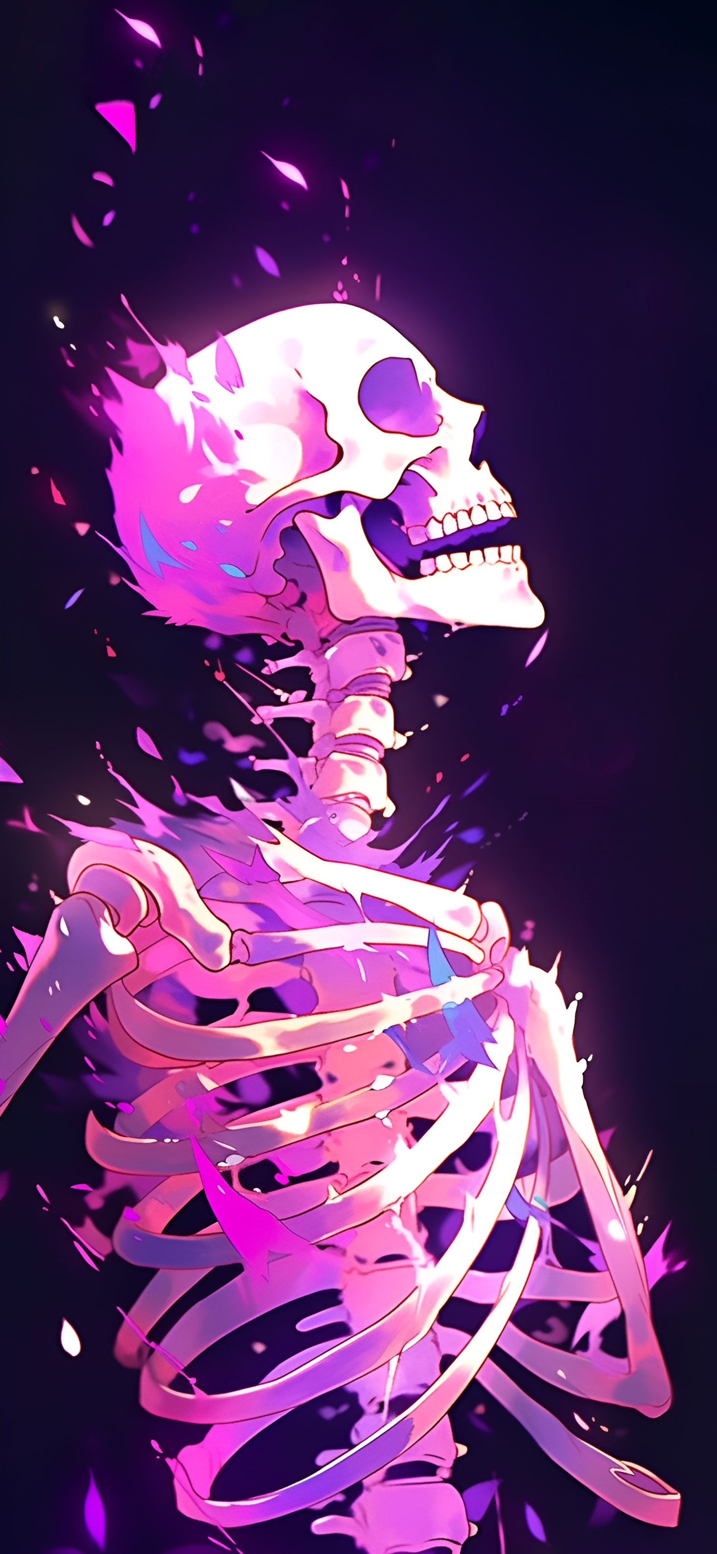 Purple Skeleton Creepy Wallpaper Halloween Wallpaper