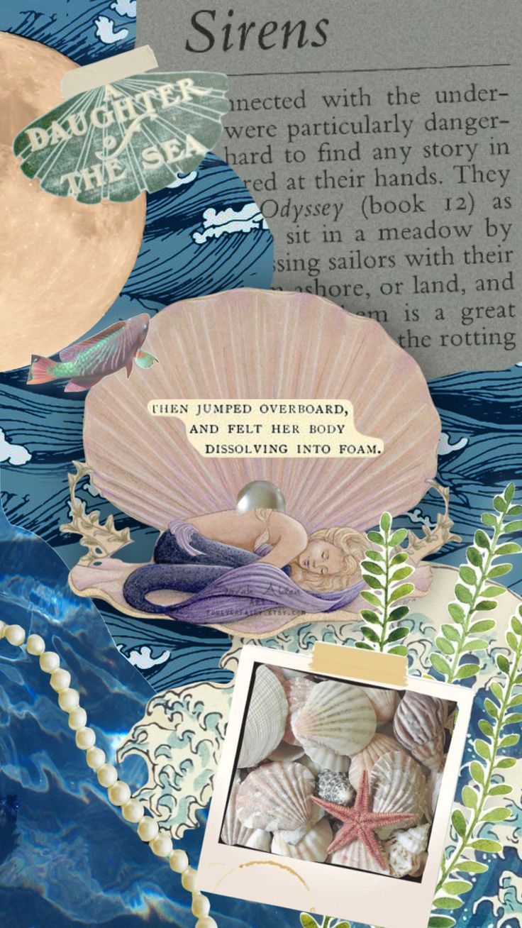 no fear of depths #mermaid #ocean #moodboard #aesthetic #collage #siren #mermaidcore #mermaidaes. Mermaid wallpaper iphone, Mermaid wallpaper, Collage background