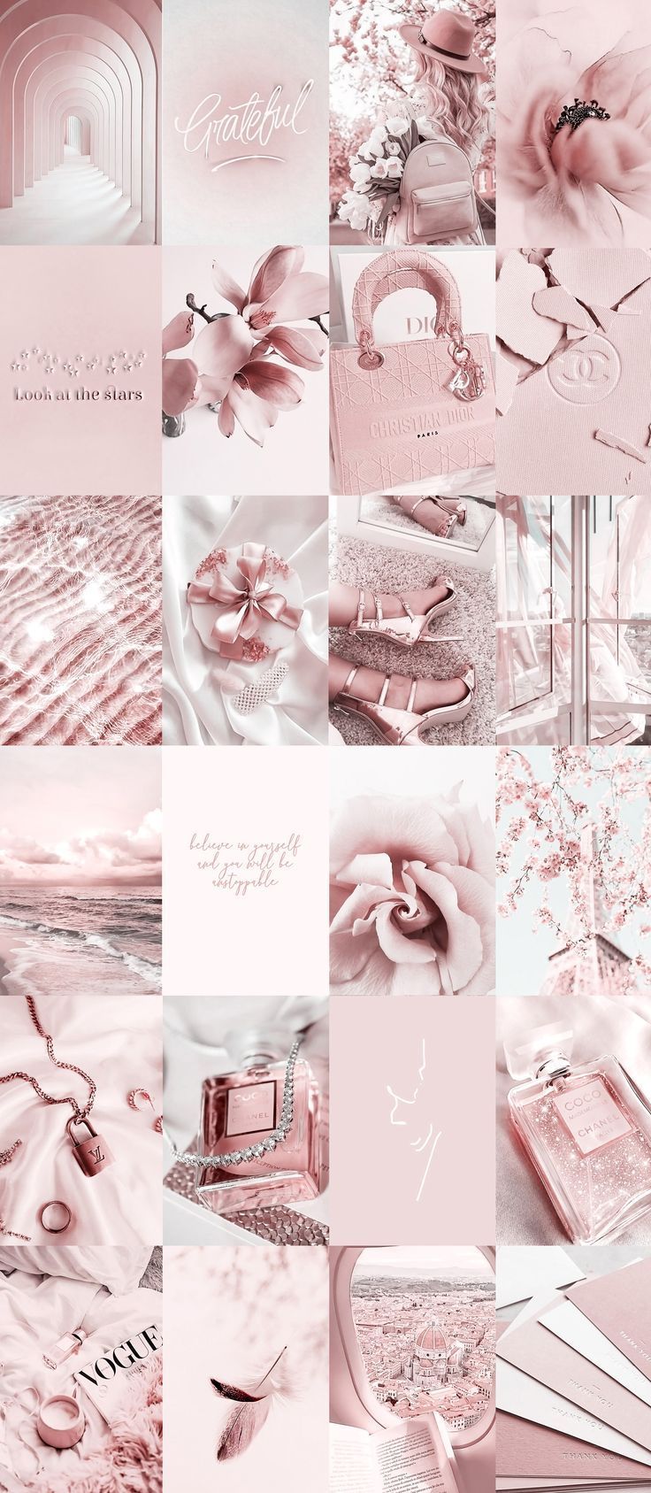 Blush Pink Wall Collage Kit Aesthetic 2 Dusty Pink Trendy UK. Pink wallpaper iphone, Pink aesthetic, iPhone wallpaper glitter