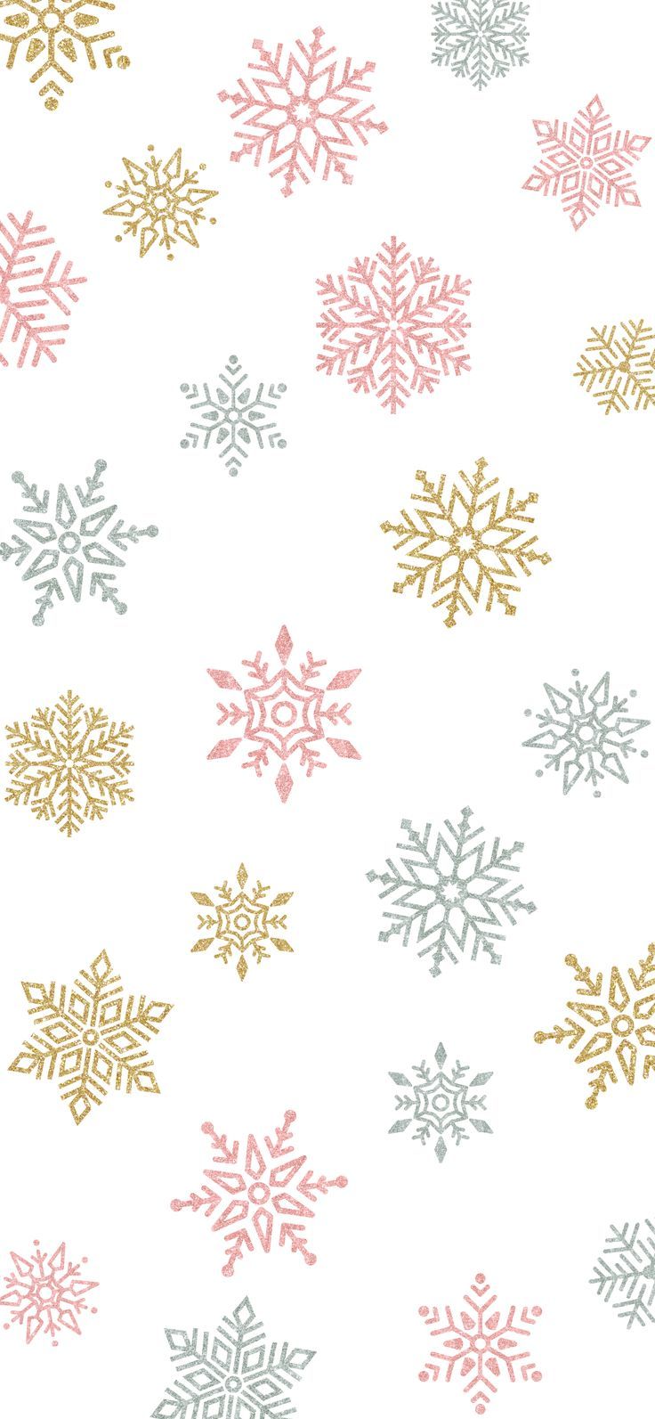 A pattern of colorful snowflakes on a white background - Snowflake