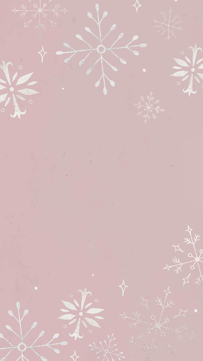 Pink iPhone wallpaper, winter snowflake