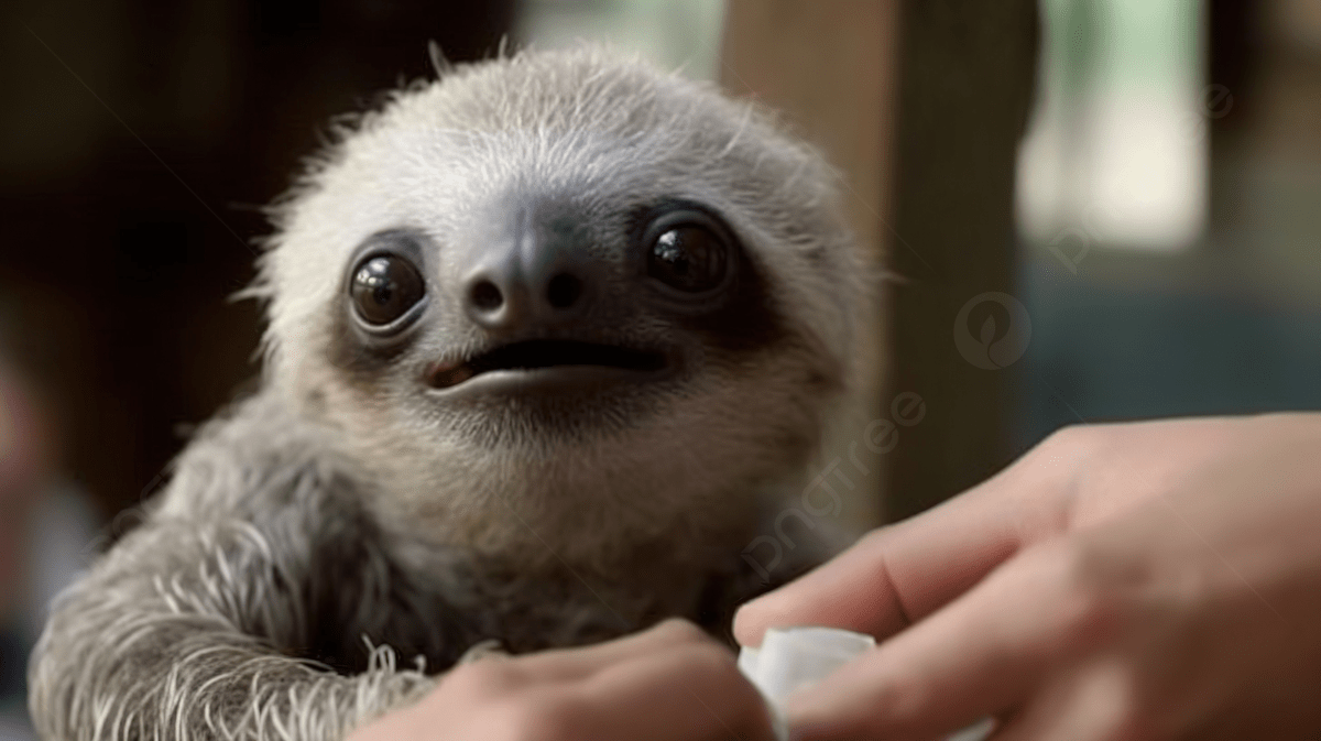The Sloth Is Being Fed By A Person In This Ad Background, Funny Gif Picture Background Image And Wallpaper for Free Download