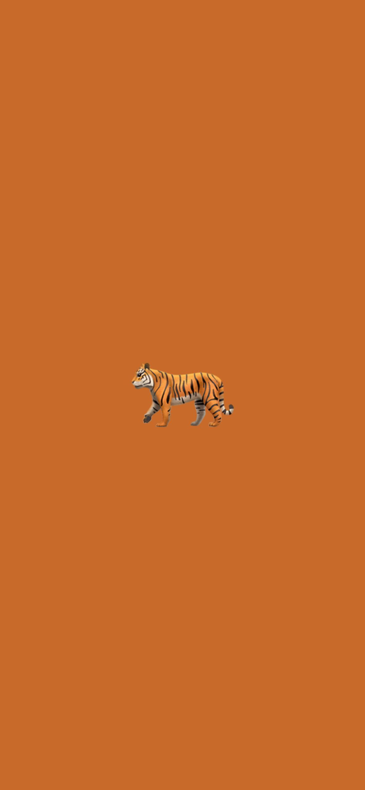 A tiger running on an orange background - Cat, tiger, leopard