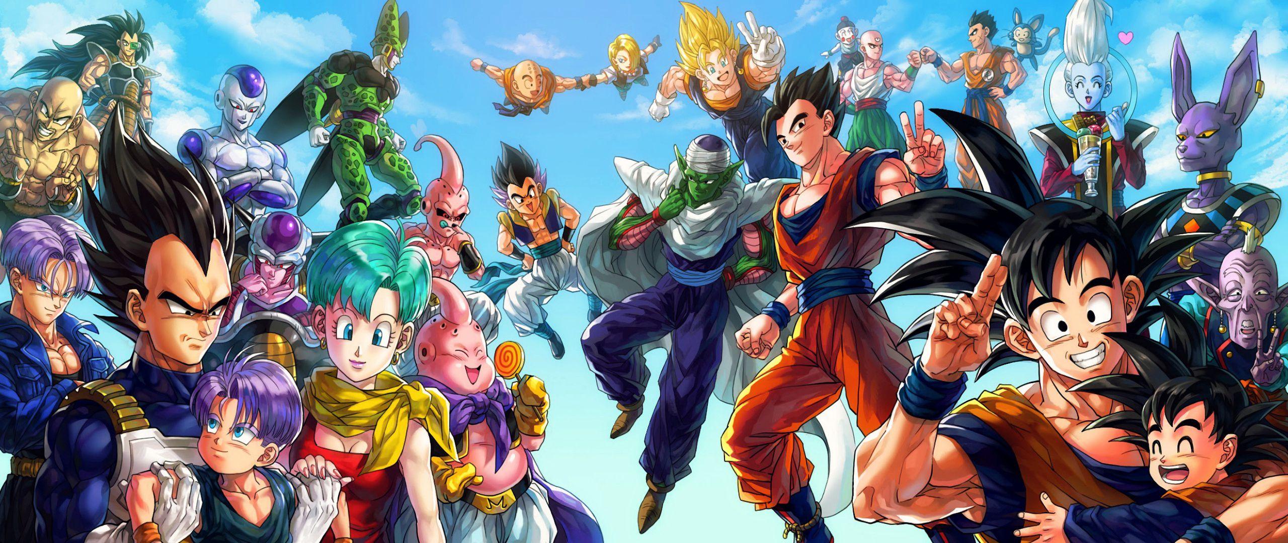 A group of Dragon Ball Z characters including Goku, Vegeta, Gohan, and Piccolo. - Dragon Ball
