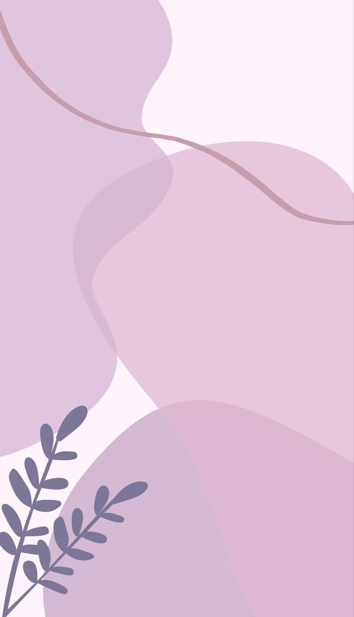 A pink and purple graphic with a branch of leaves. - Pastel purple