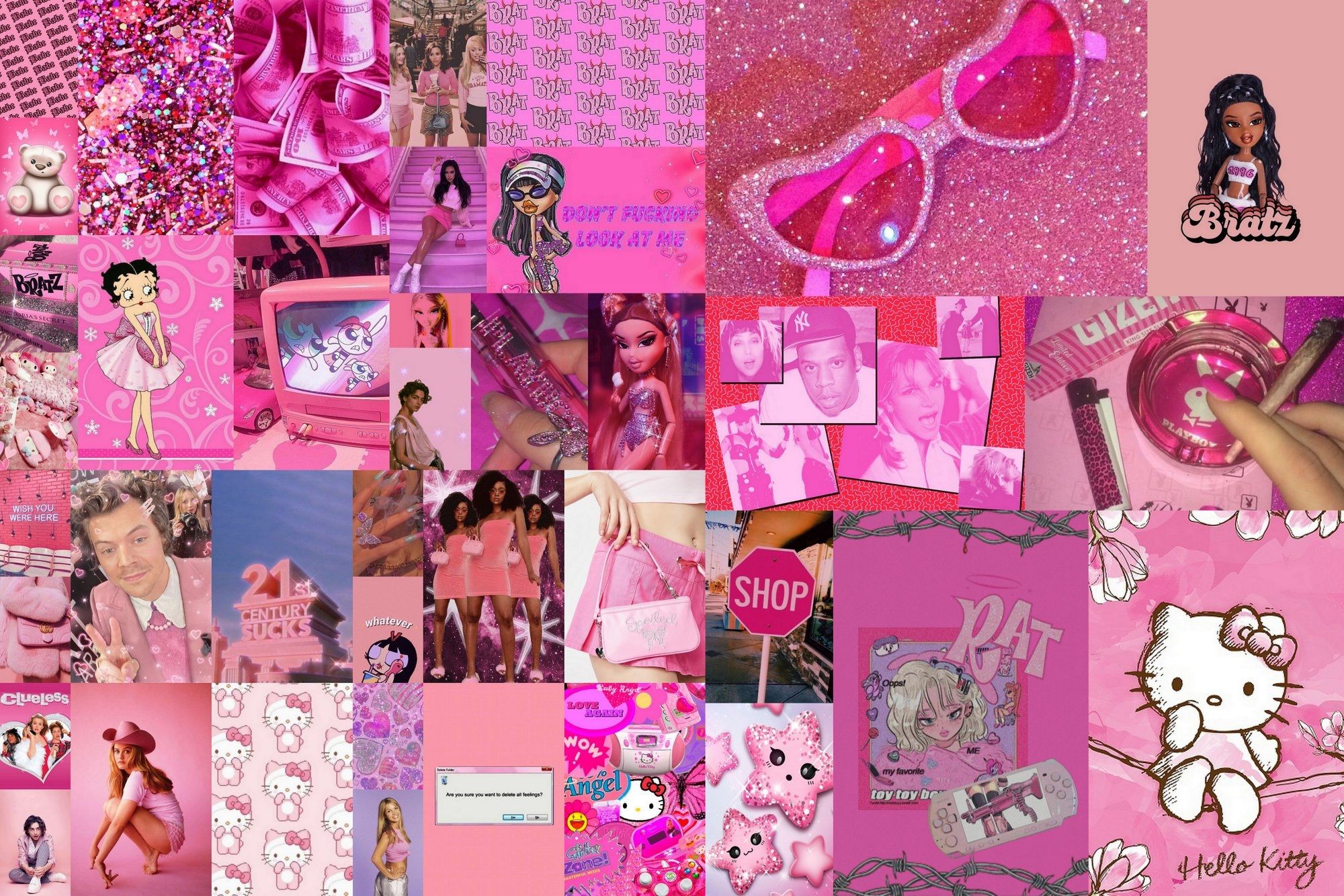 Pink Baddie Aesthetic Laptop Wallpaper
