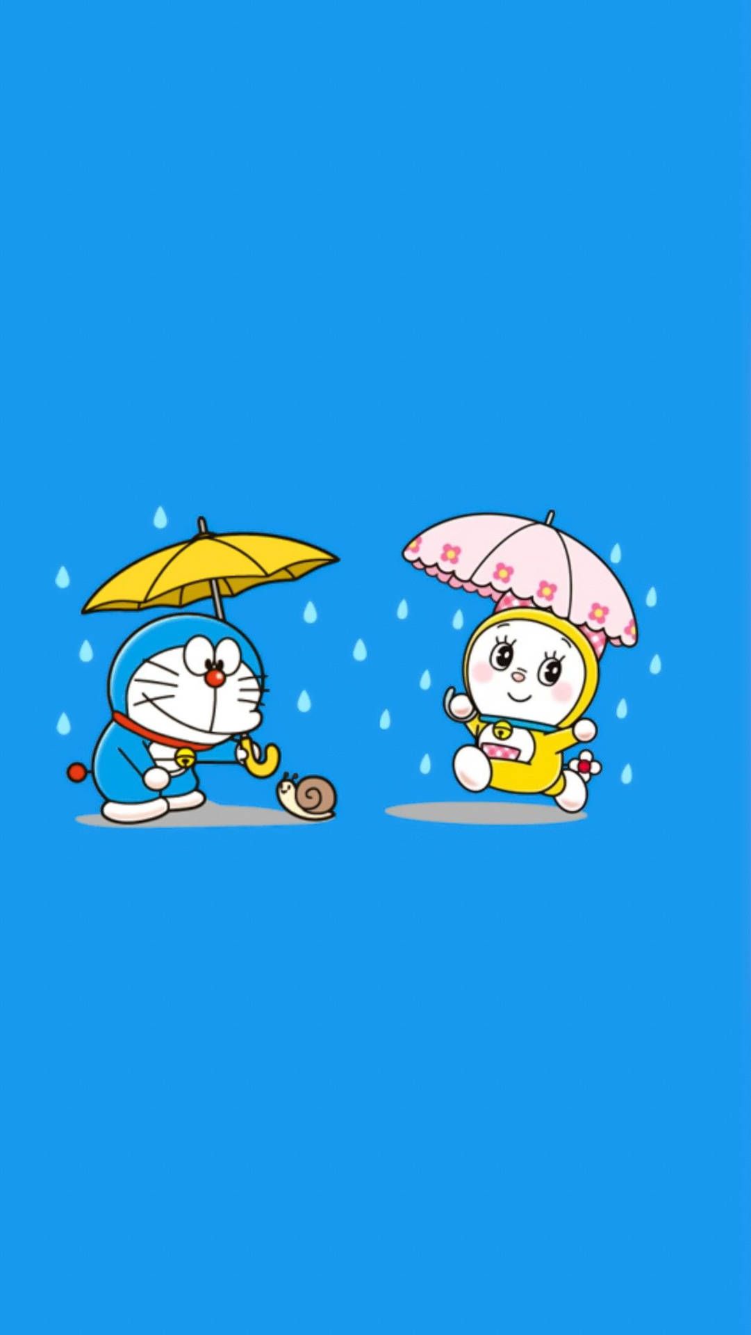 Download Playful Dorami And Doraemon iPhone Wallpaper