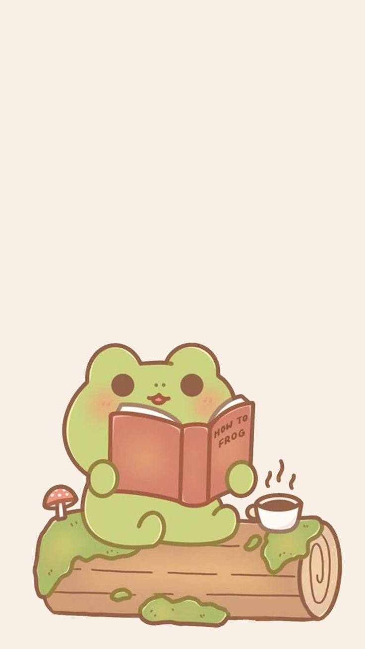 Cute Frog Wallpaper for iPhone. Frog wallpaper, iPhone wallpaper kawaii, Cute drawings