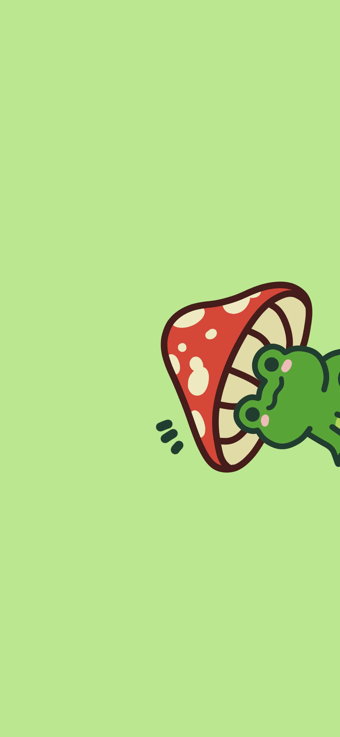 A frog is falling off of the mushroom - Frog, mushroom