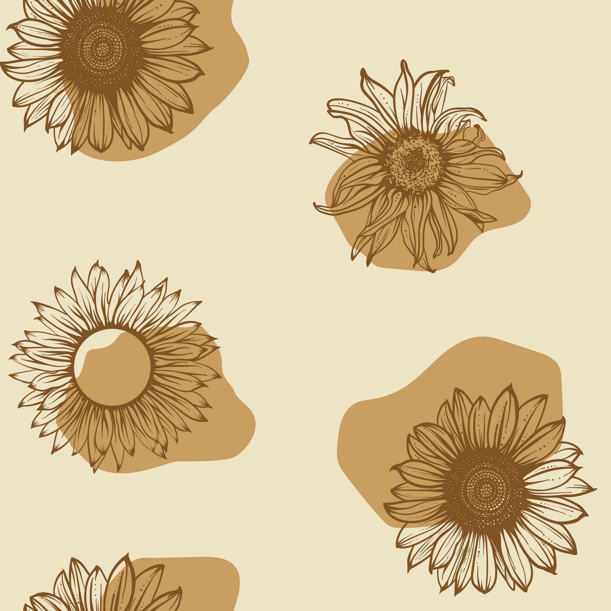 Boho Sunflower Wallpaper And Stick Or Non Pasted