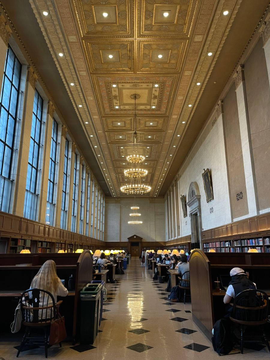 Download Columbia University Library Interior Wallpaper