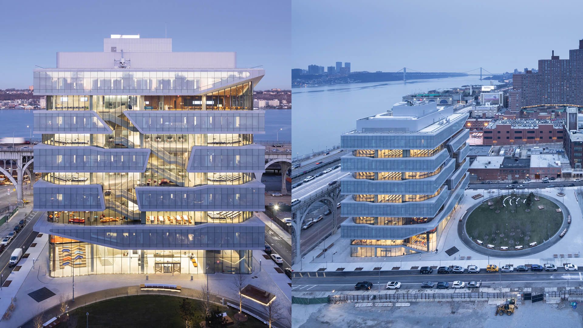 Twin buildings with shuffling façades define DS + R's new Columbia Business School