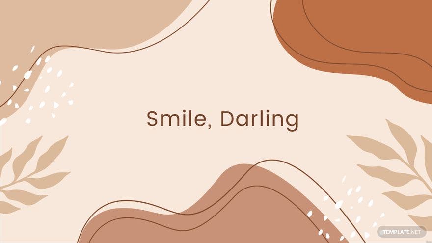 A brown and tan background with the words smile, darling - Boho